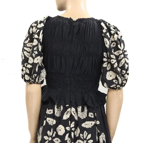 Sea New York Thea Midi Dress Smocked Tie Dye Printed Puff Sleeve XXS-00 280231 - Picture 12 of 13